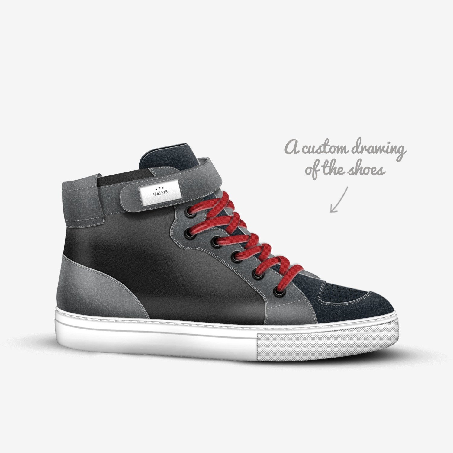 Hurleys custom made in Italy shoes by Liam Hurley | Sketch view