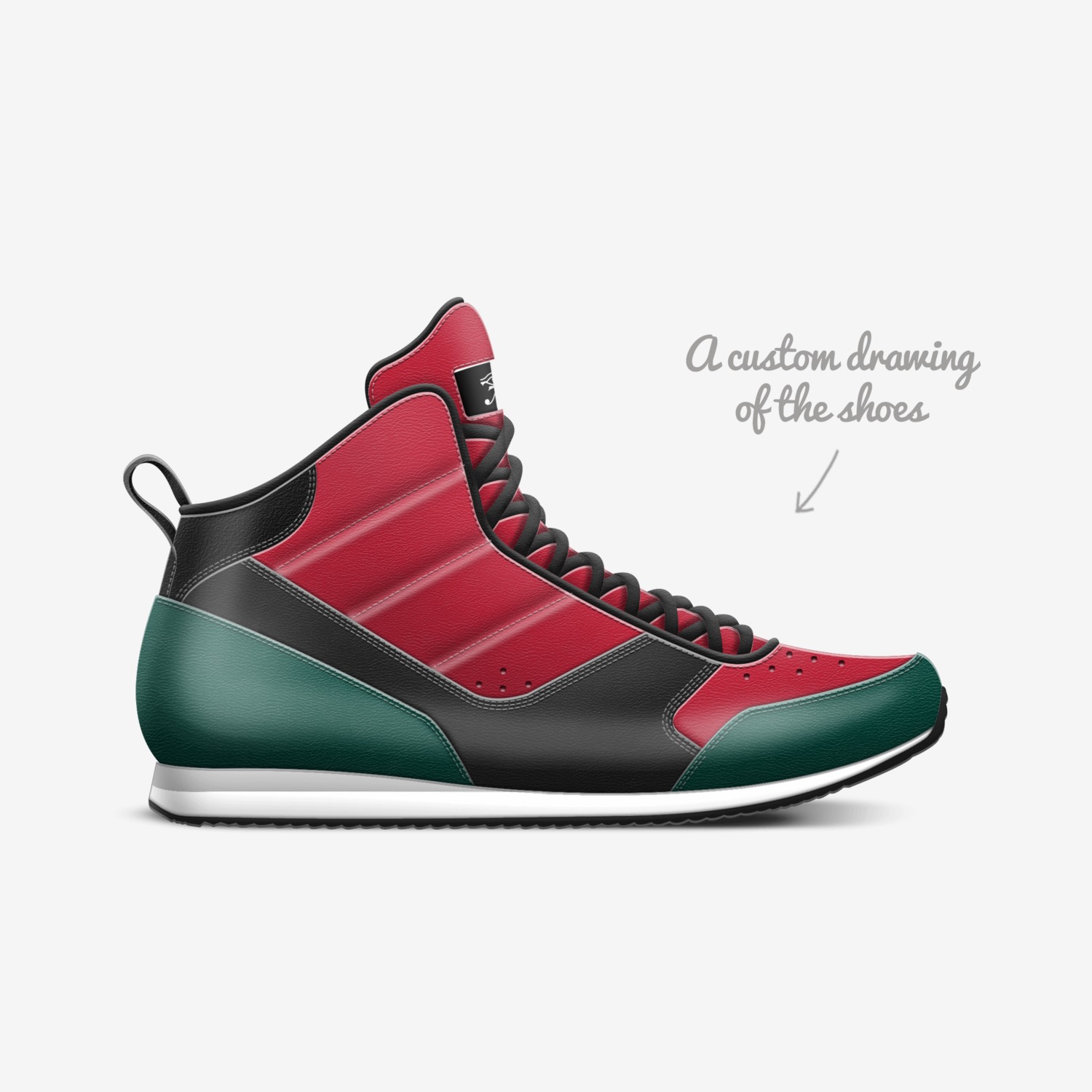 Hoop Dream - rbg custom made in Italy shoes by Dnbe Apparel | Sketch view
