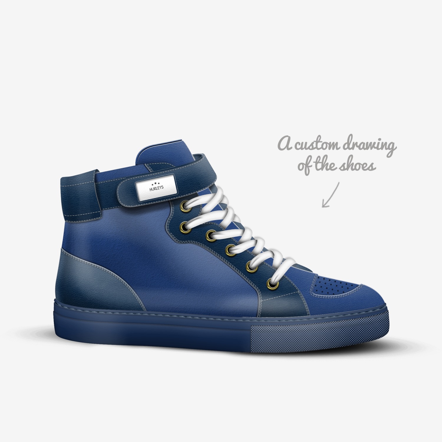 HURLEYS custom made in Italy shoes by Liam Hurley | Sketch view
