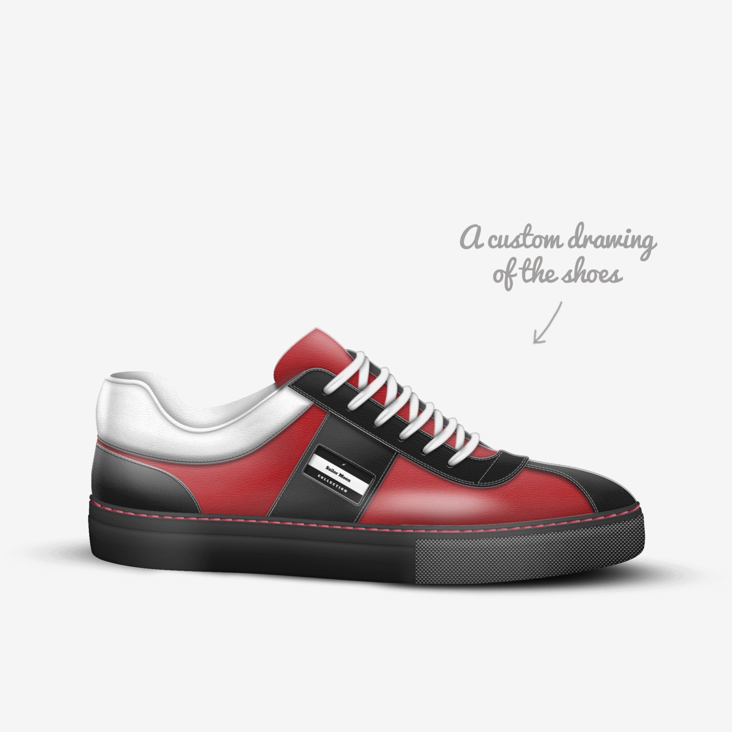 Sailor Moon custom made in Italy shoes by Clinton Cantu | Sketch view