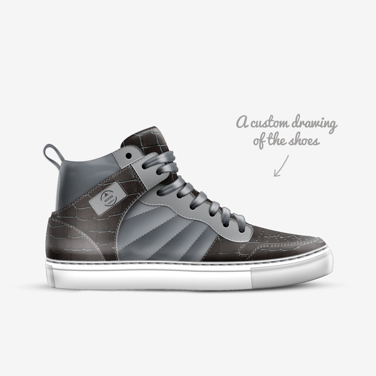 Hoods custom made in Italy shoes by David Smith | Sketch view
