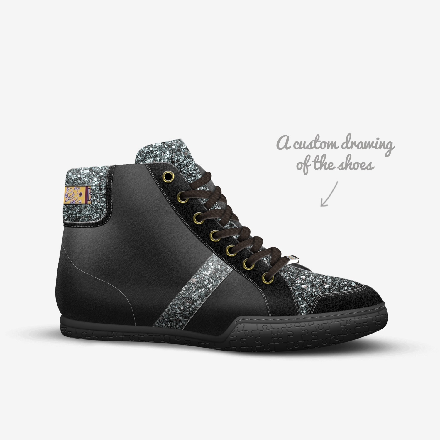 Stars in the strap custom made in Italy shoes by Joshua Fuller | Sketch view