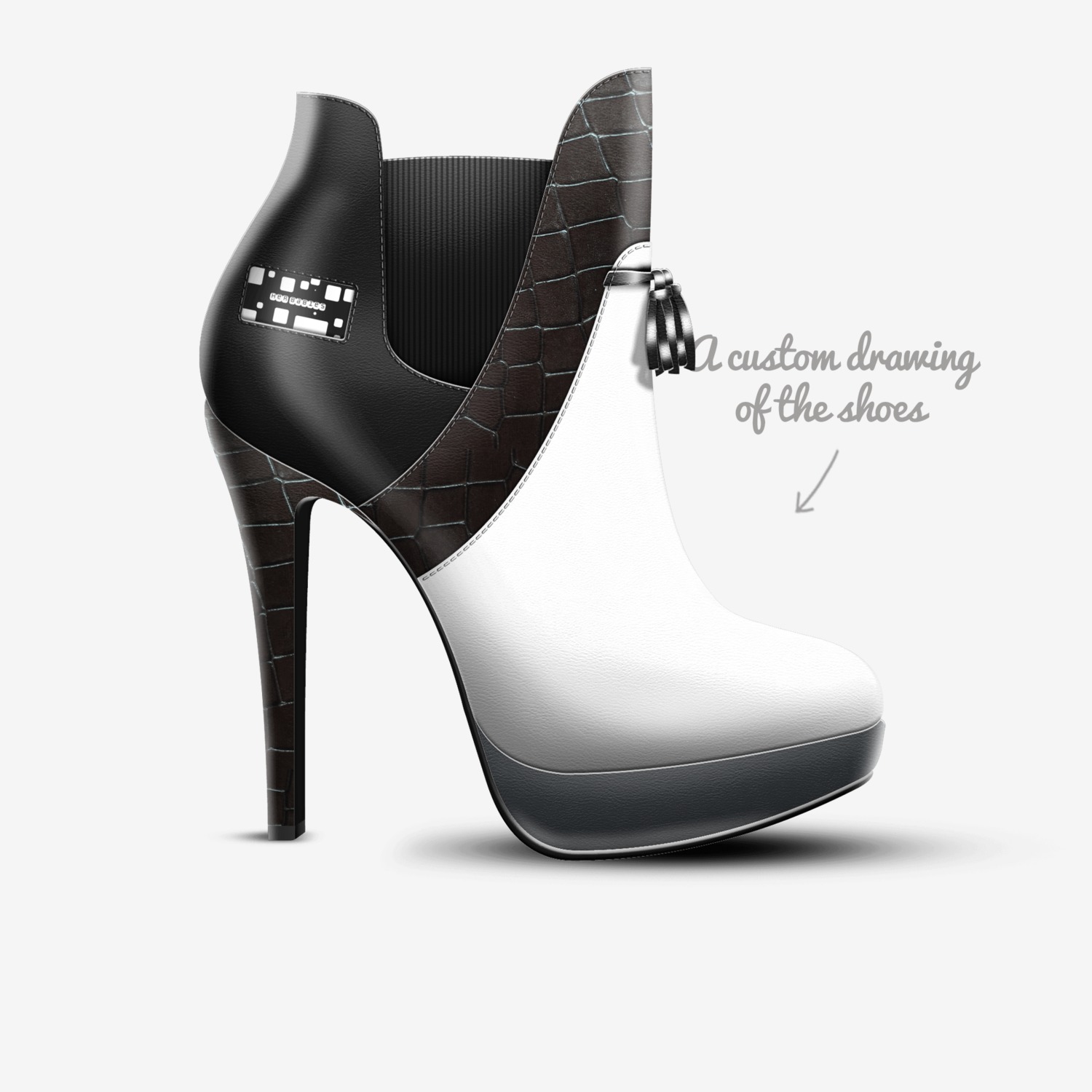 Her Babies custom made in Italy shoes by Joshua Fuller | Sketch view