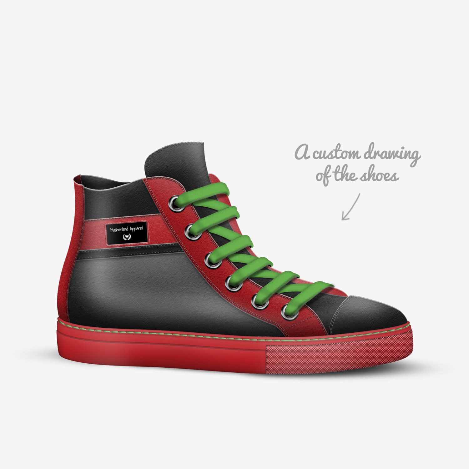 Motherland Apparel custom made in Italy shoes by Cassius Bythewood | Sketch view