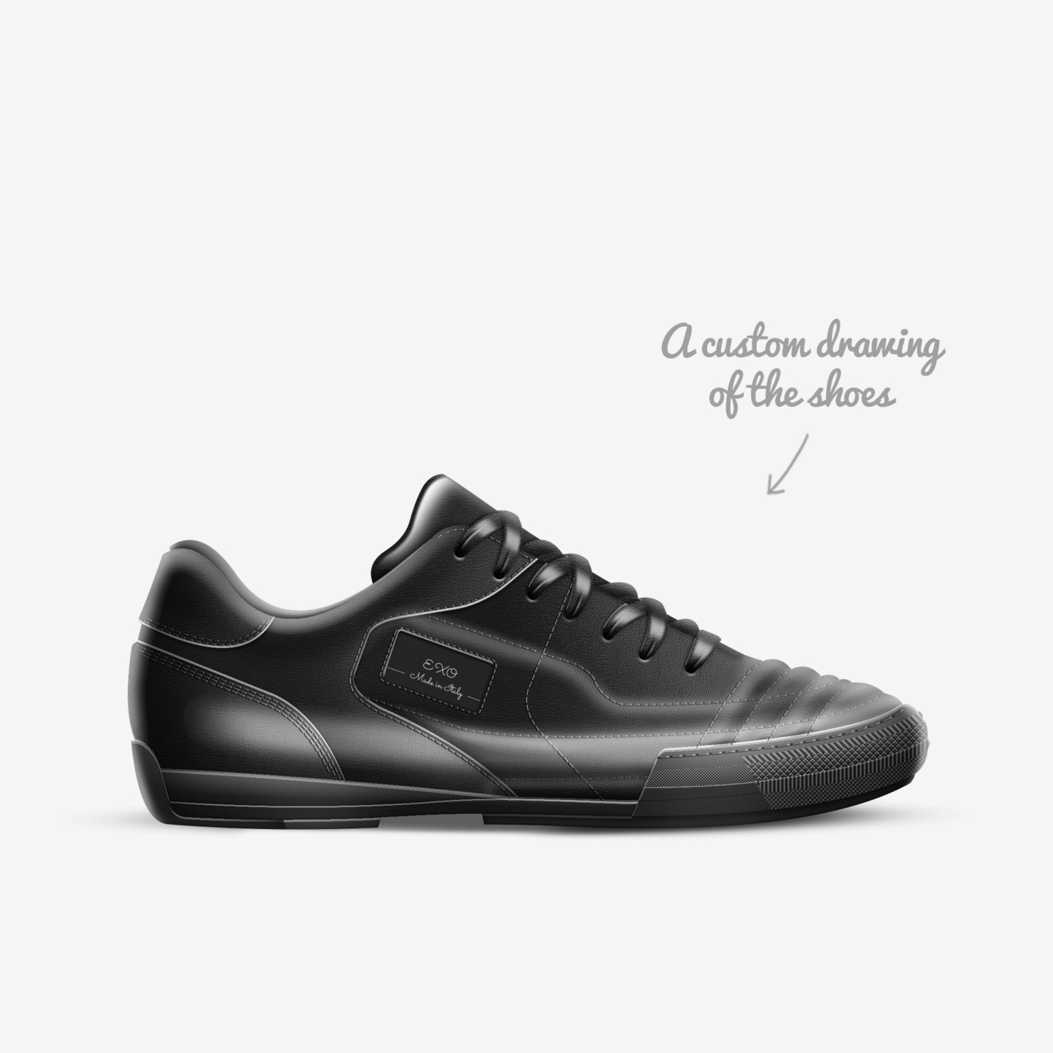 EXO  custom made in Italy shoes by Ein Odom | Sketch view