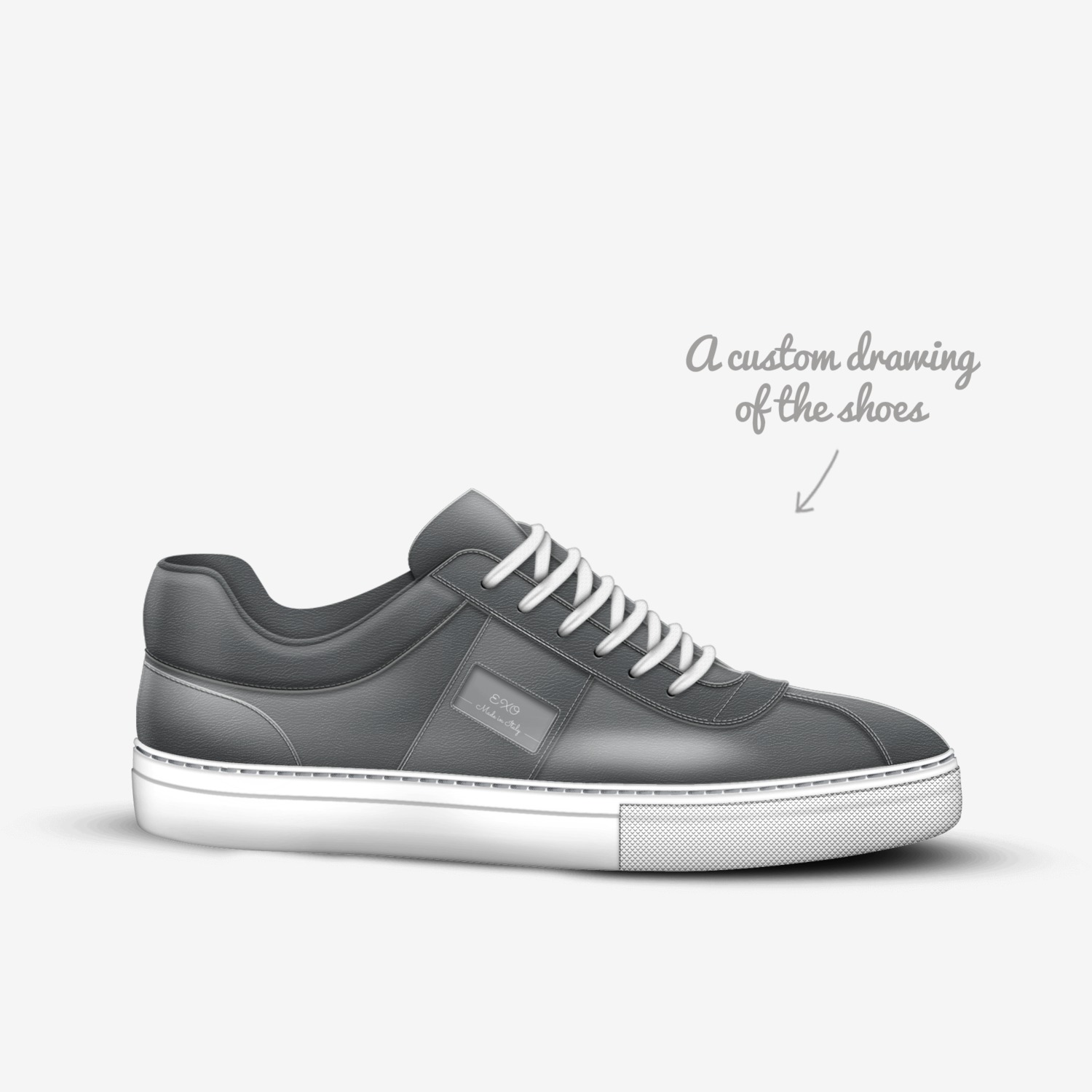 EXO  custom made in Italy shoes by Ein Odom | Sketch view