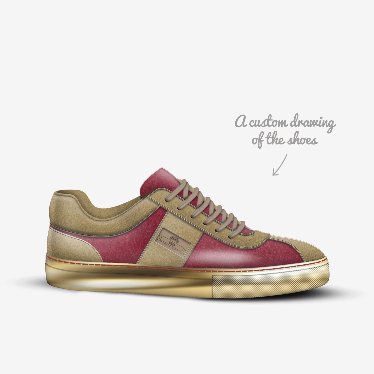 Hoods custom made in Italy shoes by David Smith | Sketch view
