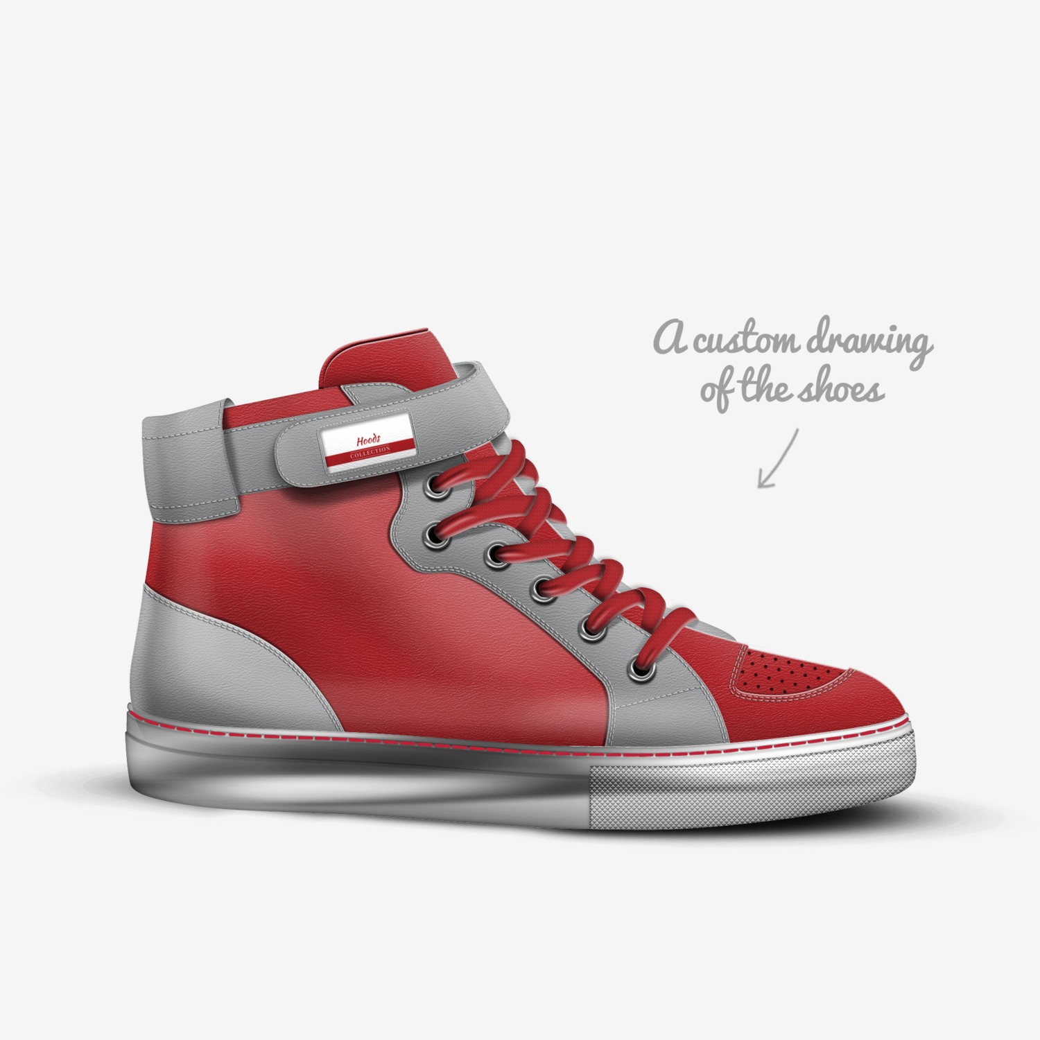Hoods custom made in Italy shoes by David Smith | Sketch view