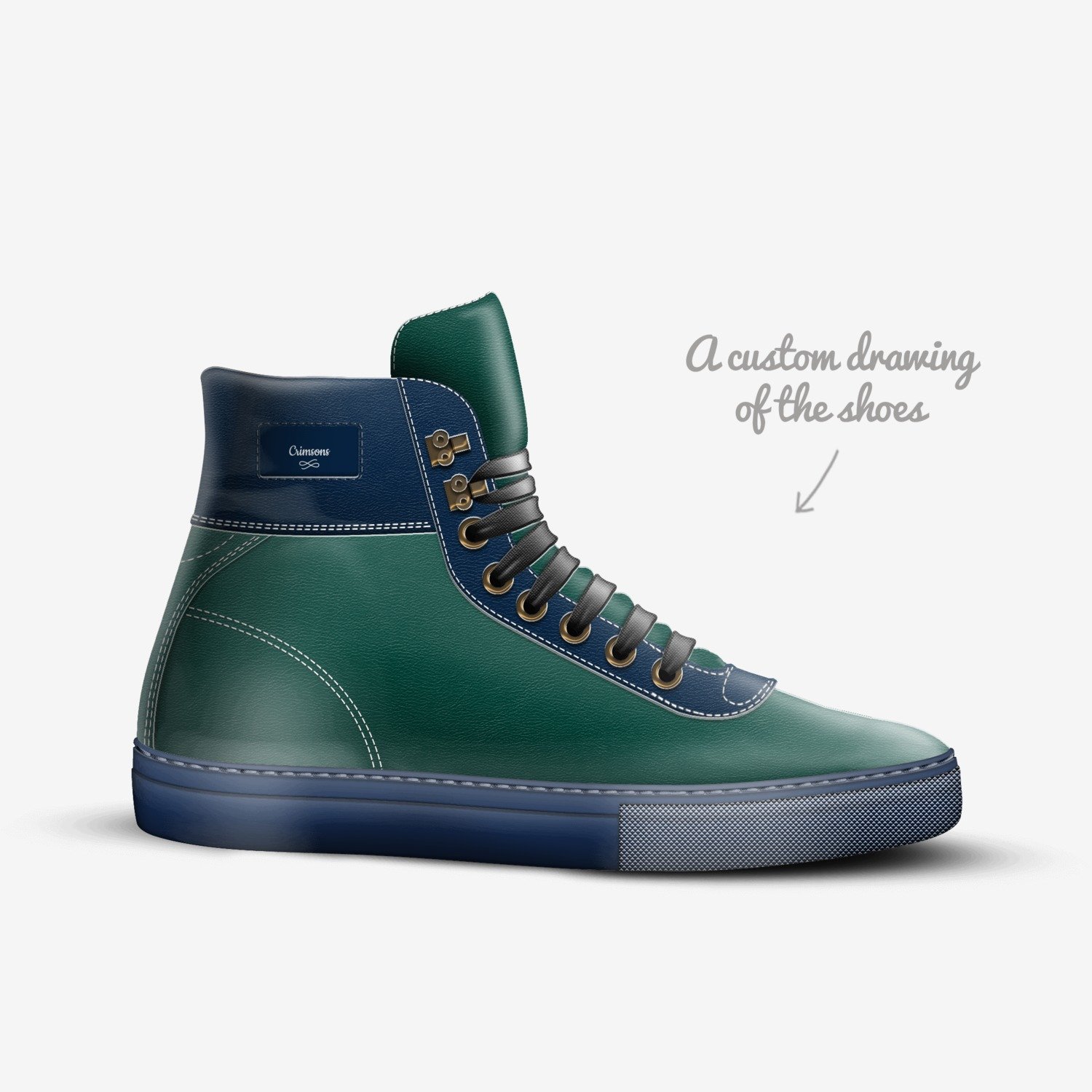 Crimsons custom made in Italy shoes by Aston Laskman | Sketch view