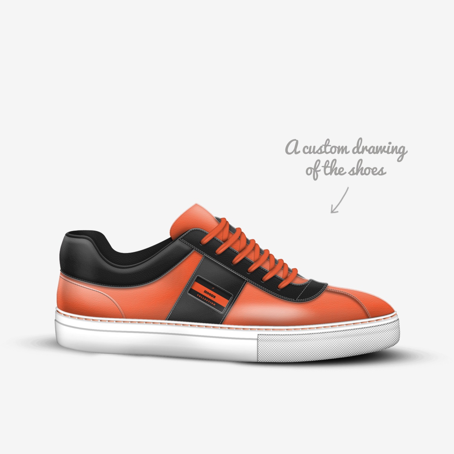 HOODS custom made in Italy shoes by David Smith | Sketch view