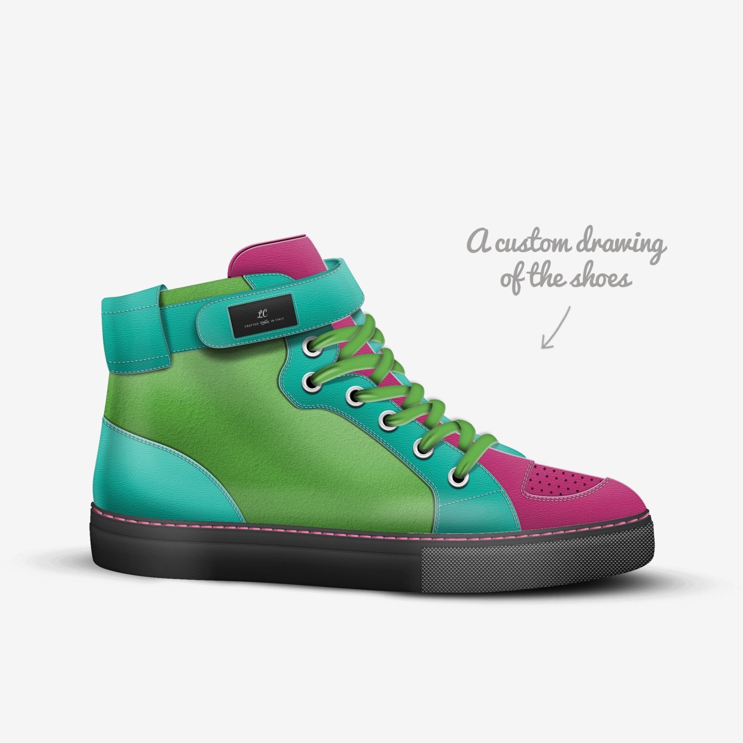 LC custom made in Italy shoes by Lasaundra Collins | Sketch view