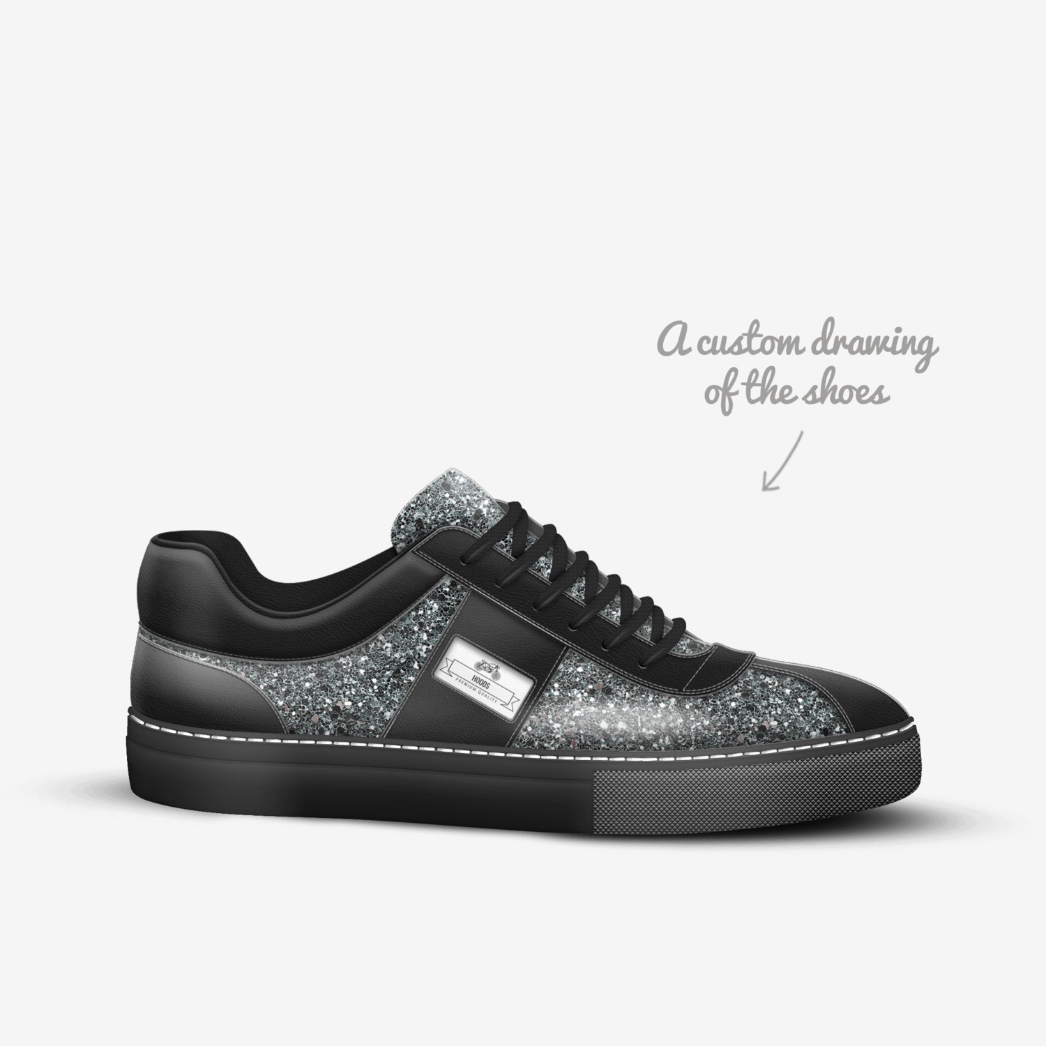 Hoods custom made in Italy shoes by David Smith | Sketch view