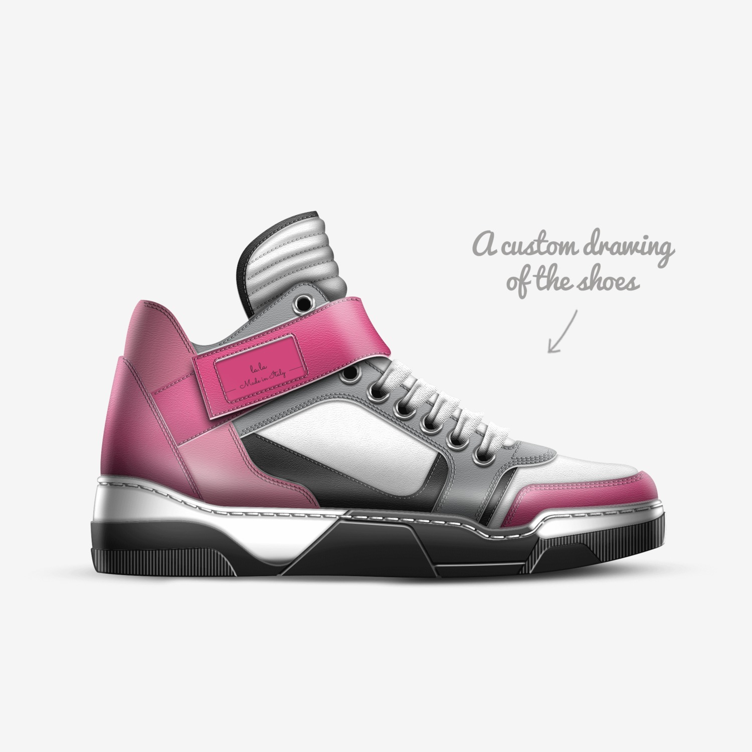 la.la custom made in Italy shoes by Milaya Thomas | Sketch view