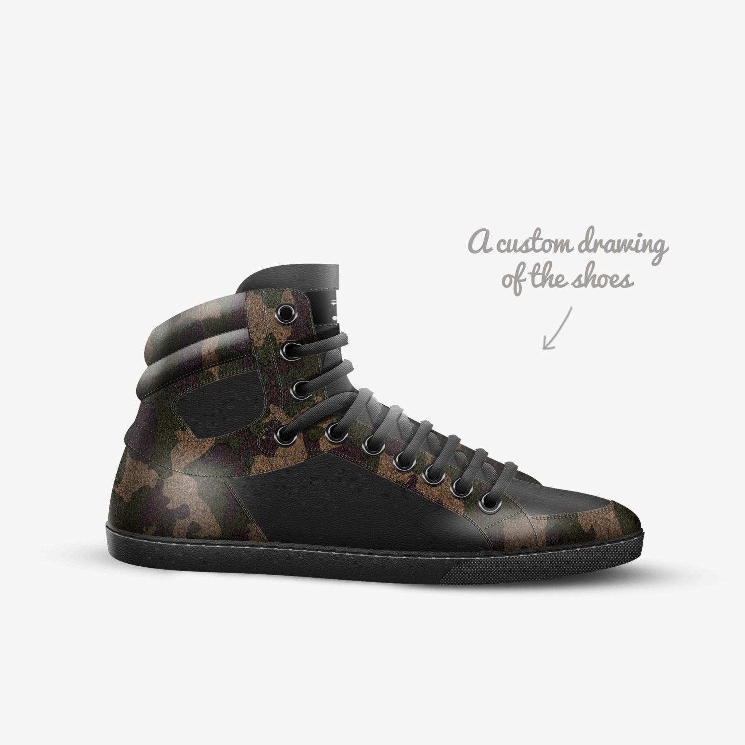 Jegna - Army custom made in Italy shoes by Dnbe Apparel | Sketch view