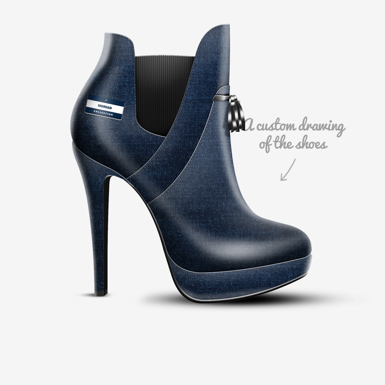 NOMAD custom made in Italy shoes by Don Thomas | Sketch view