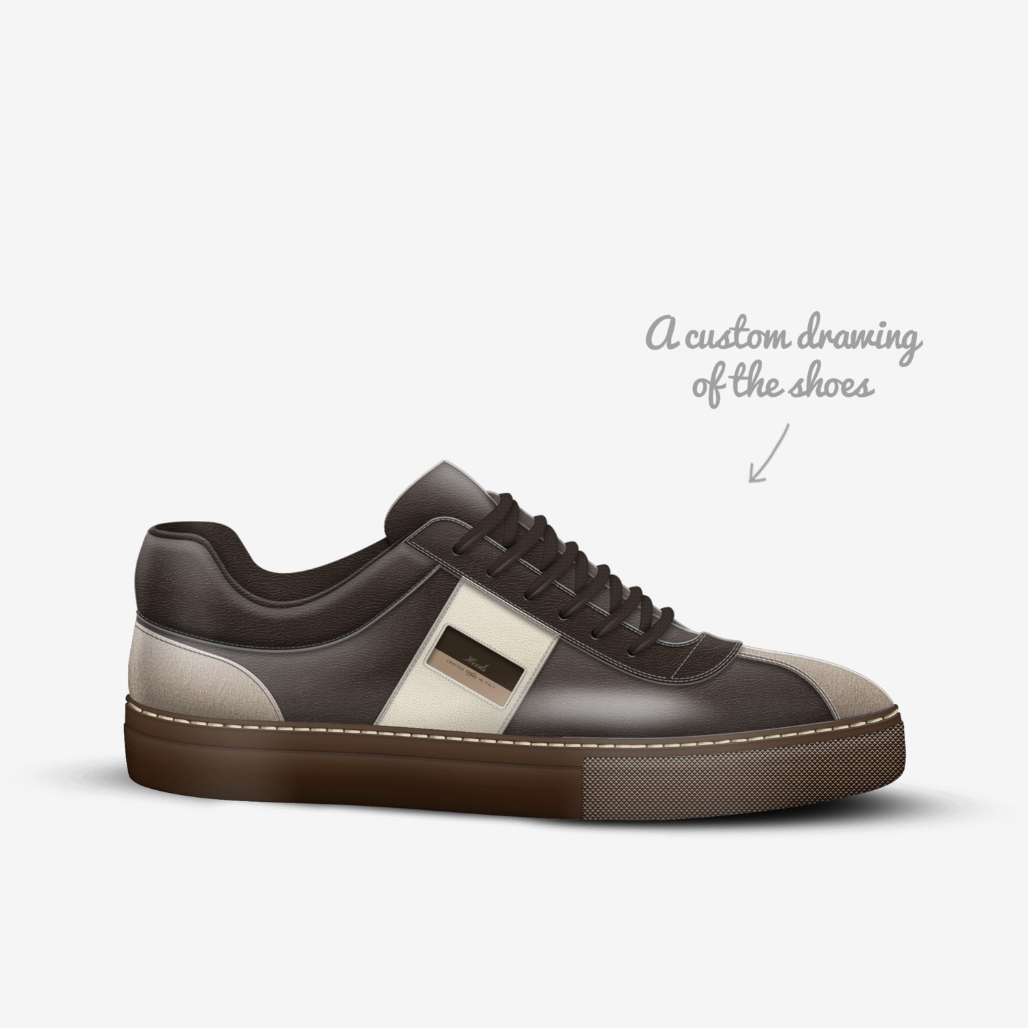 Hoods custom made in Italy shoes by David Smith | Sketch view