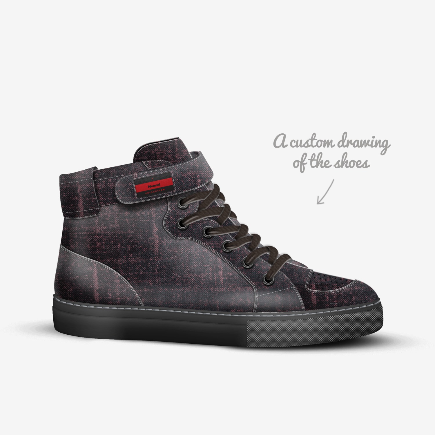 Nomad custom made in Italy shoes by Don Thomas | Sketch view