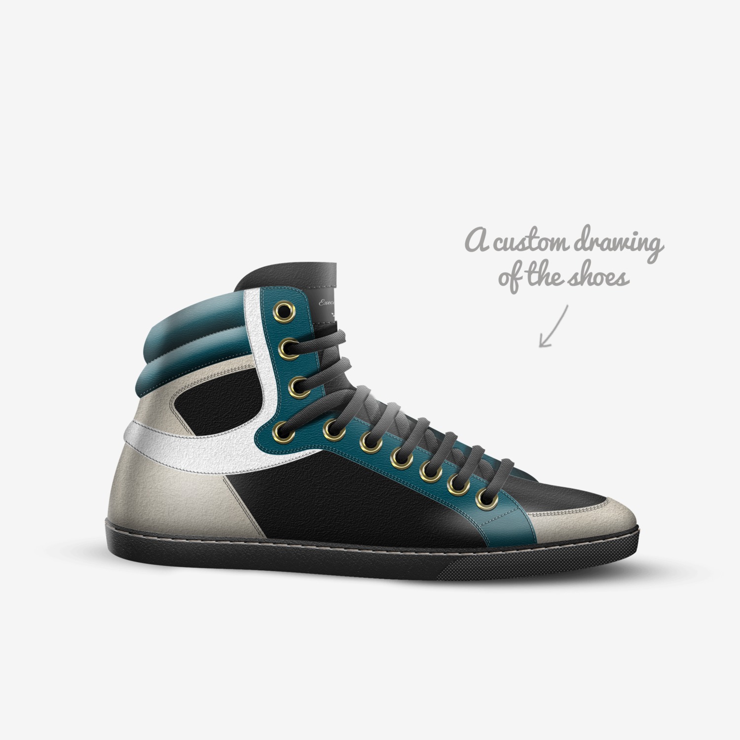 Executive Dons custom made in Italy shoes by Donald Woodson | Sketch view