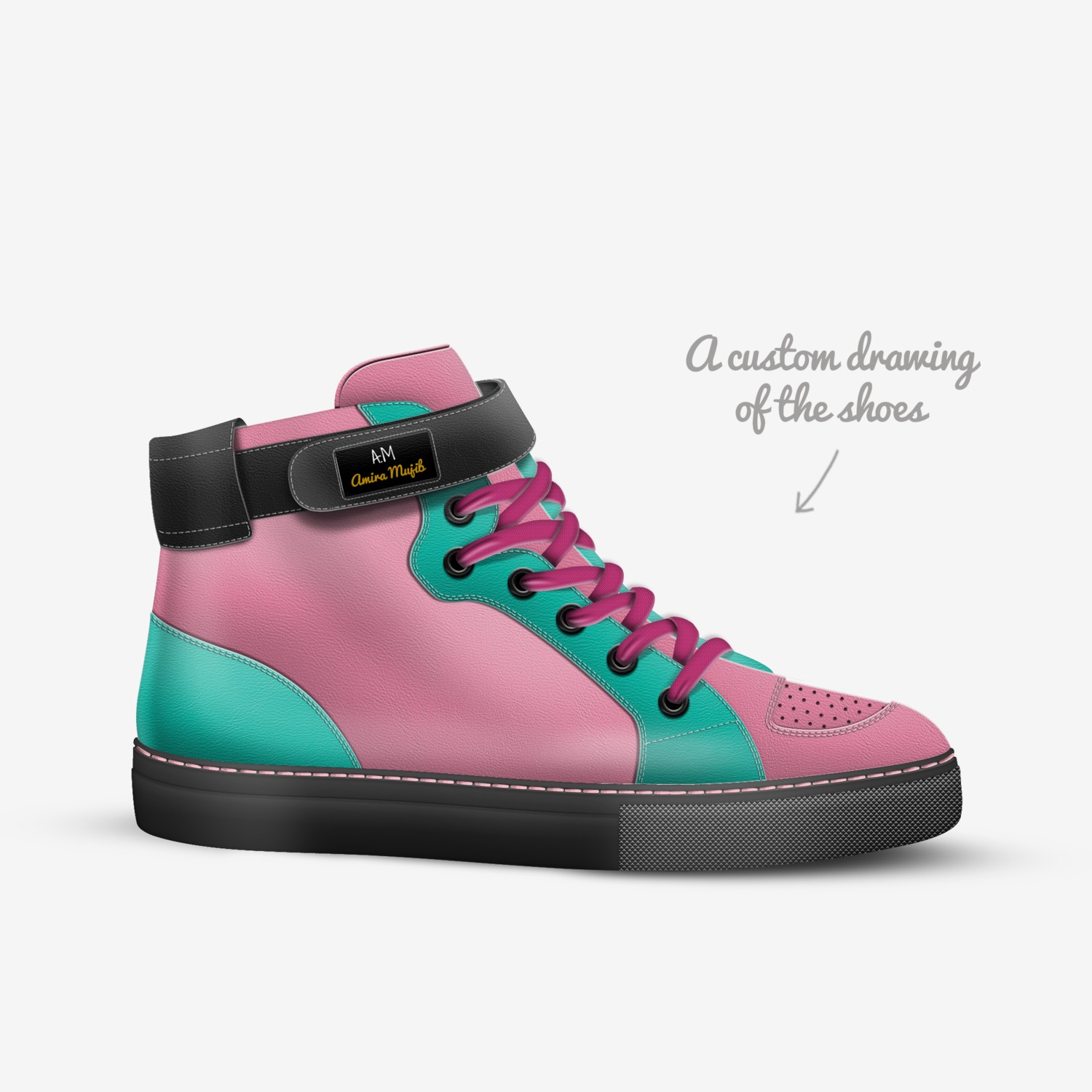 Amira Mujib custom made in Italy shoes by Mira Memora | Sketch view