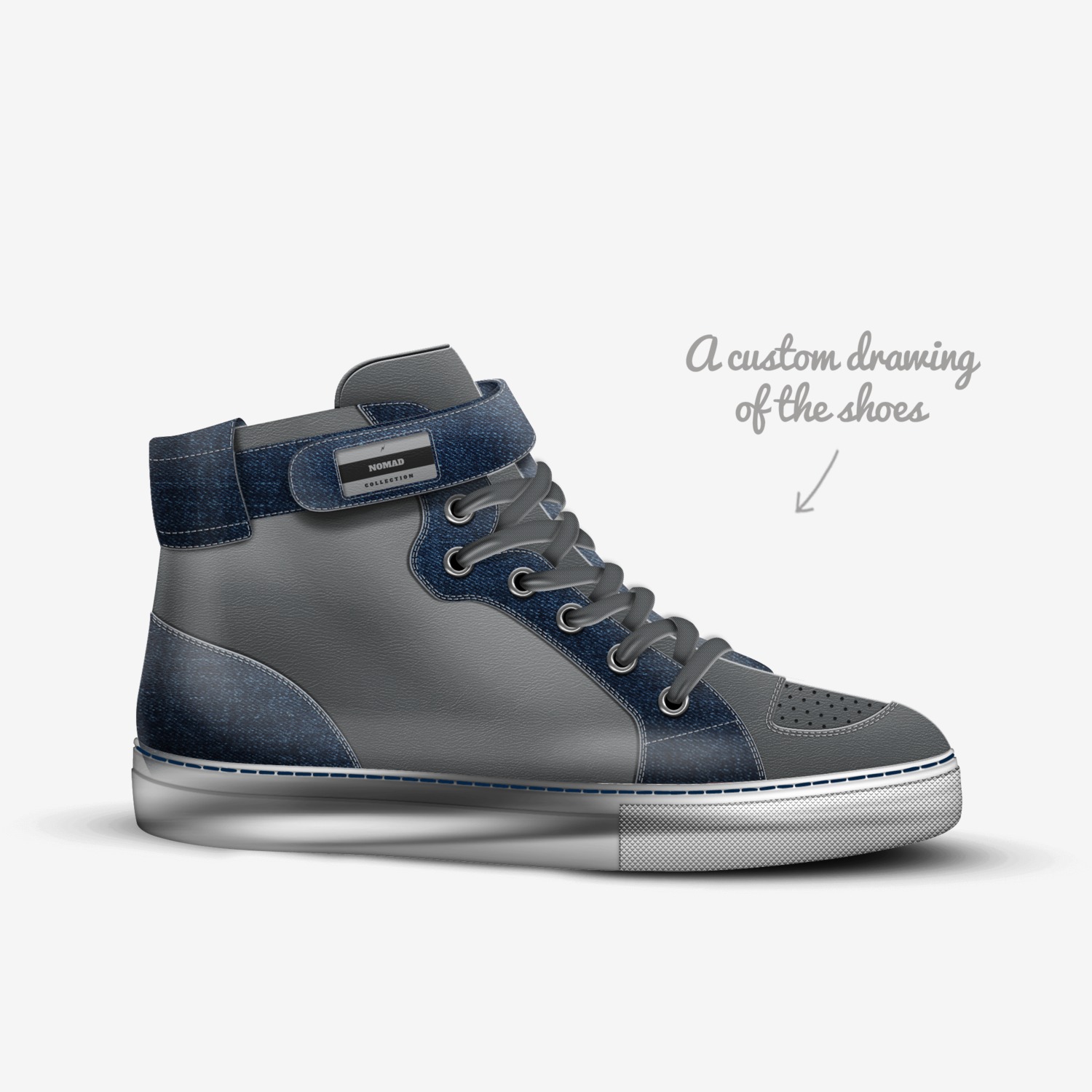 NOMAD custom made in Italy shoes by Don Thomas | Sketch view