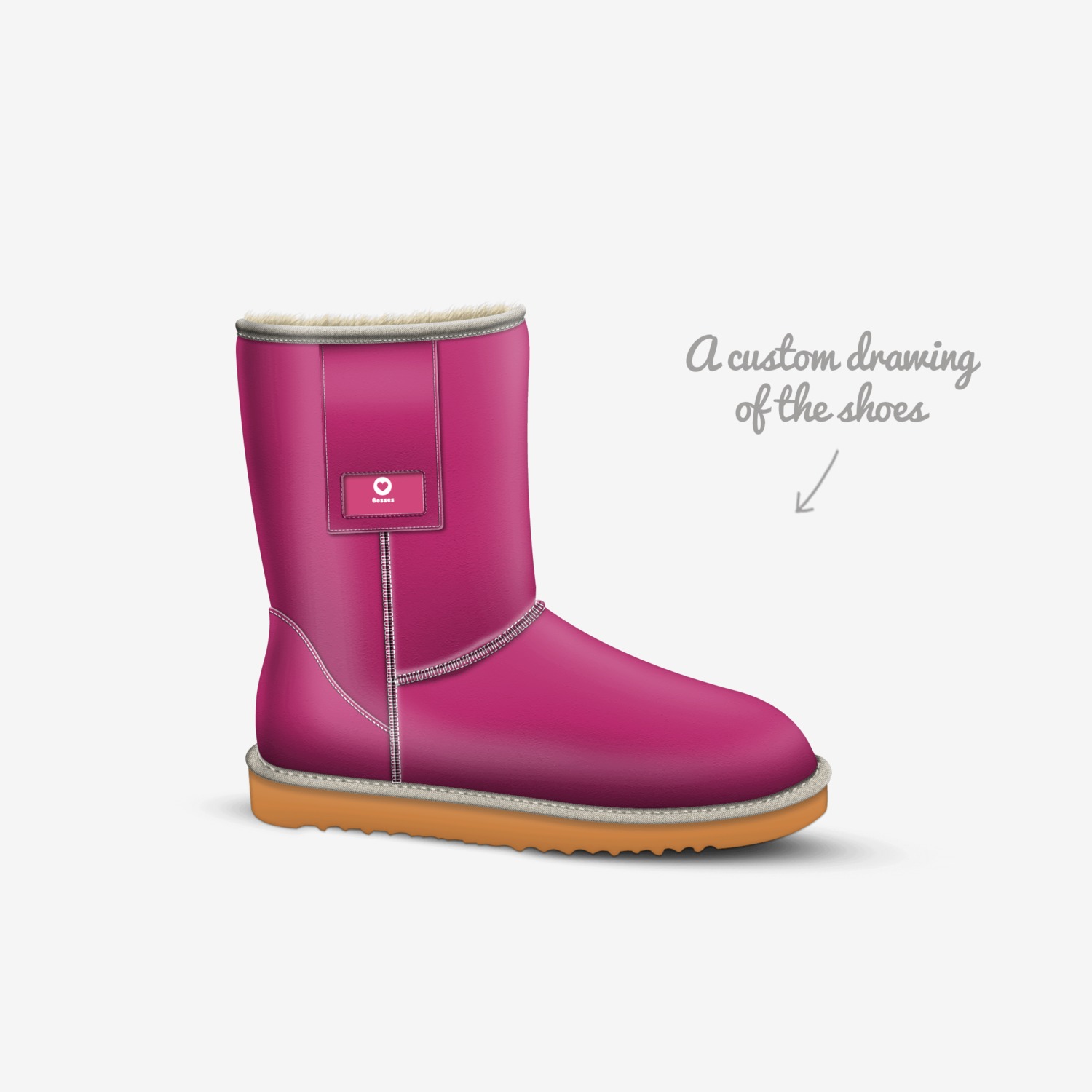 Bosses custom made in Italy shoes by Kiara | Sketch view