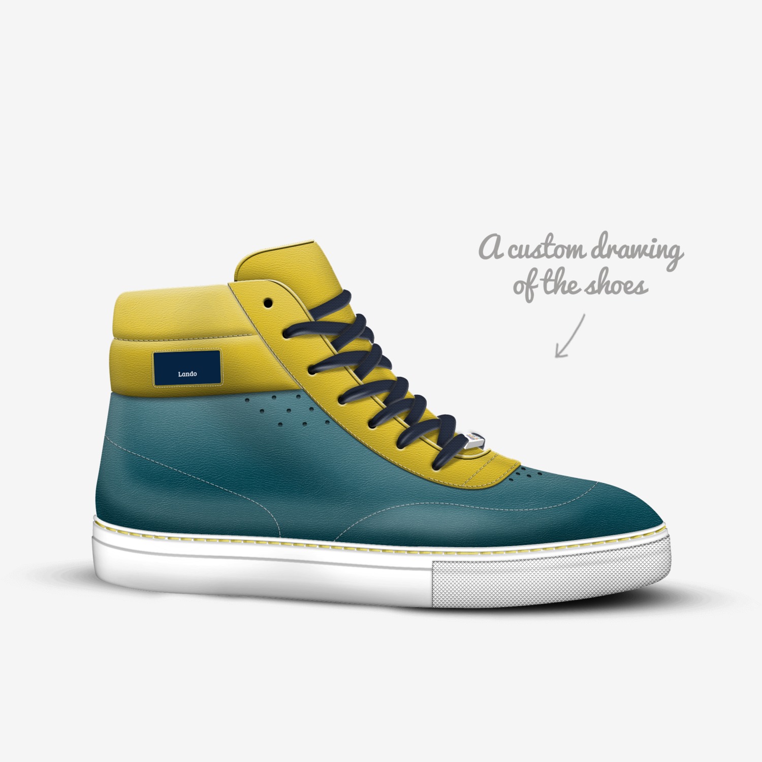Lando custom made in Italy shoes by Landon Cartagena | Sketch view