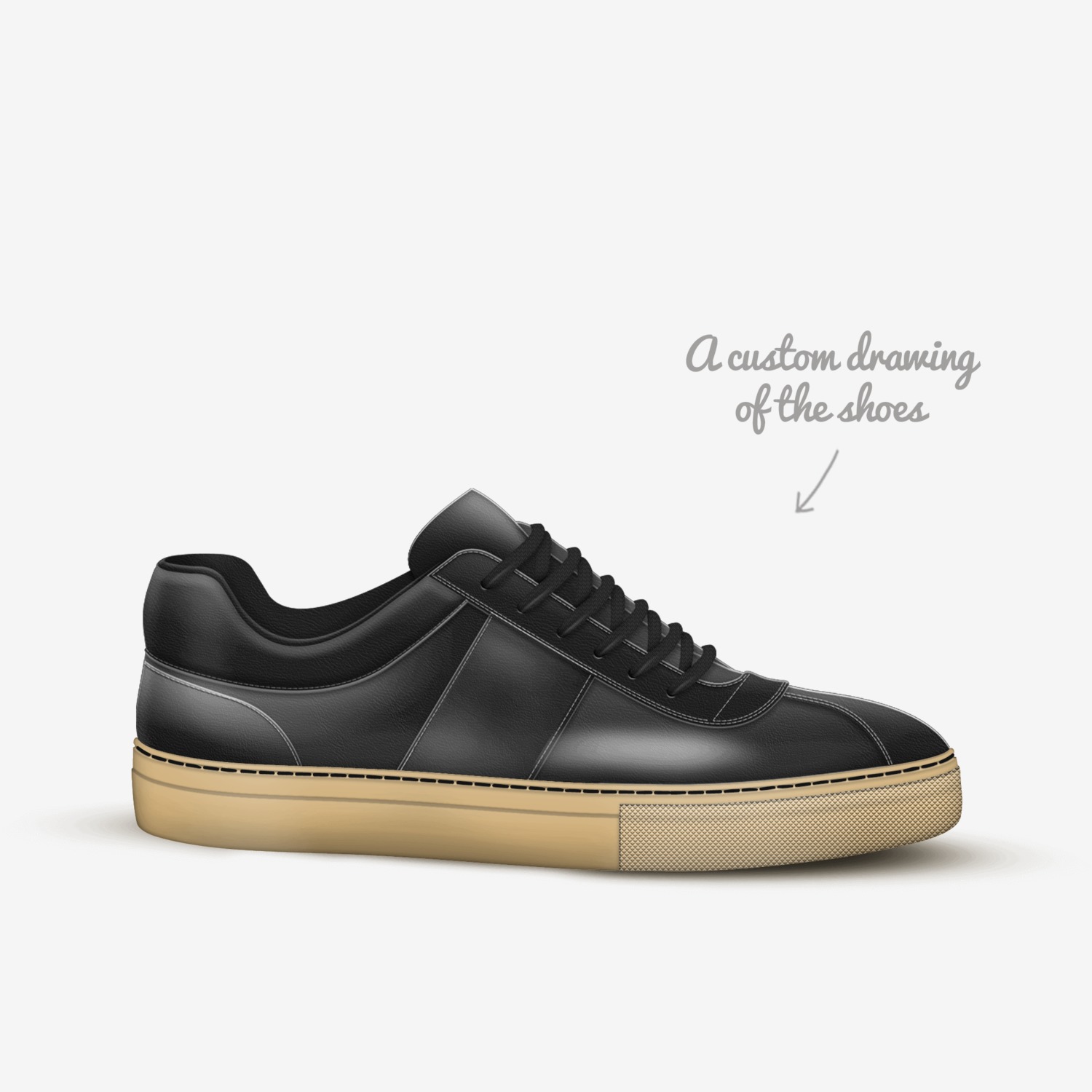 Dopeman's custom made in Italy shoes by Jamal Foster | Sketch view