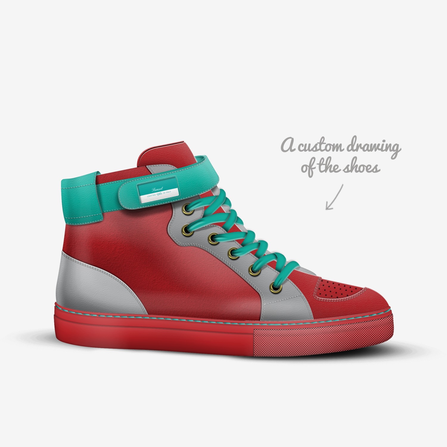 Sunset custom made in Italy shoes by Peanut Butter | Sketch view