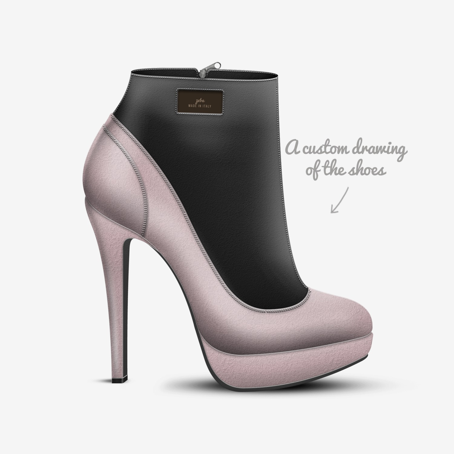 zeba custom made in Italy shoes by Zeba Mutal | Sketch view