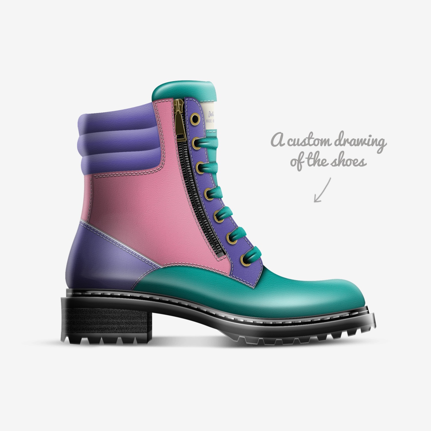 DM custom made in Italy shoes by Delisa Varik | Sketch view