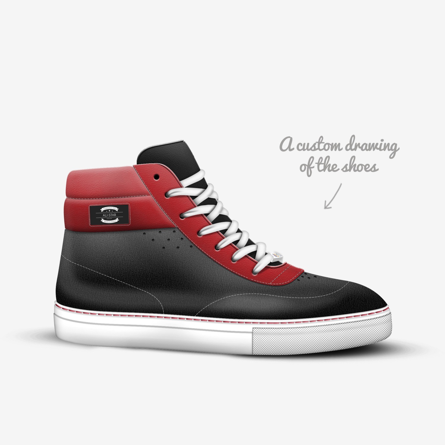 Ali-Star custom made in Italy shoes by Dalton Patterson | Sketch view