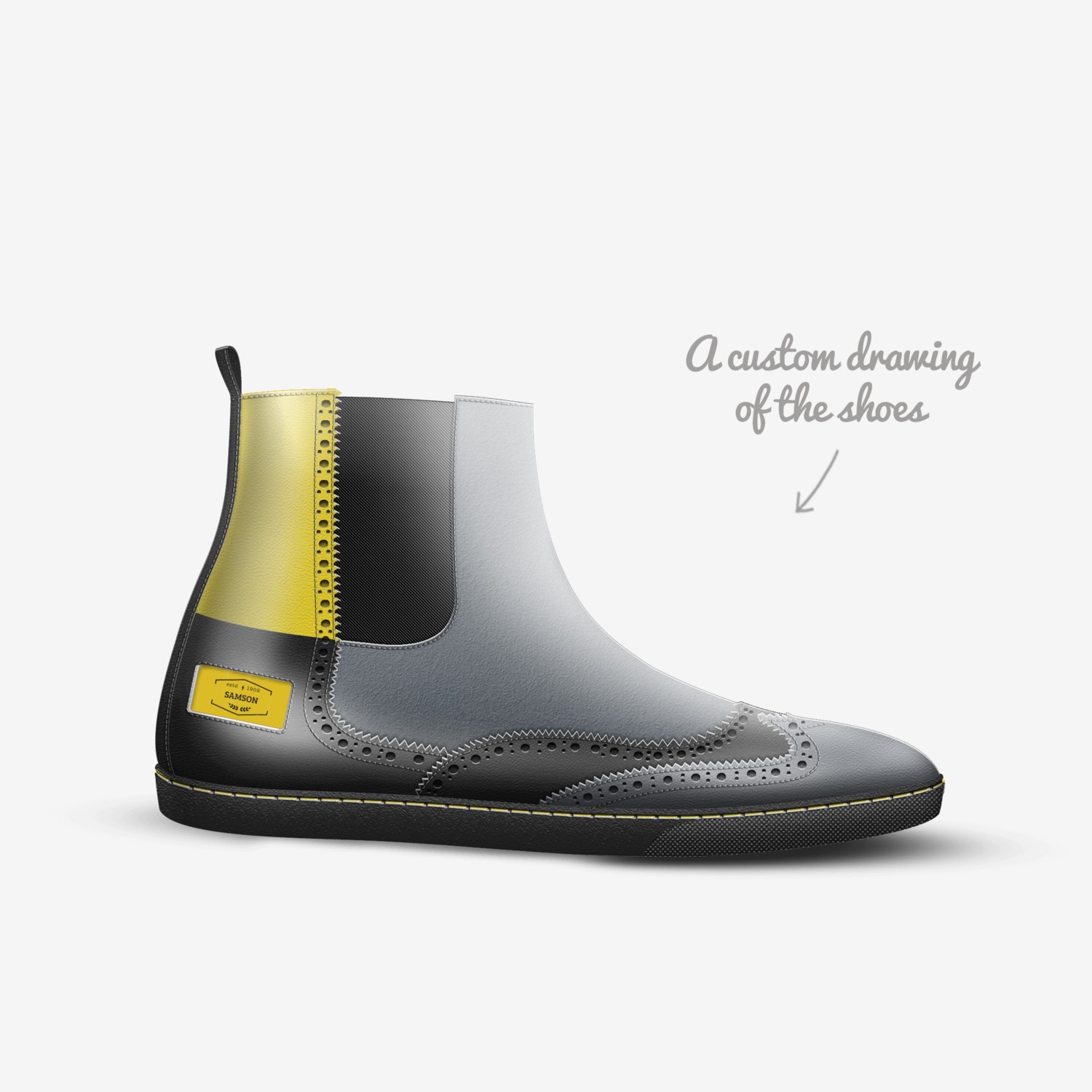 samson custom made in Italy shoes by Samuel Ruiz | Sketch view