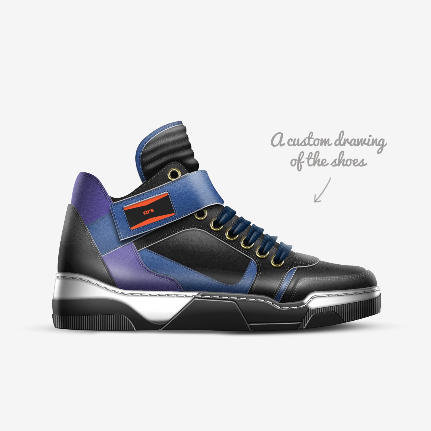 CD'S custom made in Italy shoes by Caleb Durrant | Sketch view