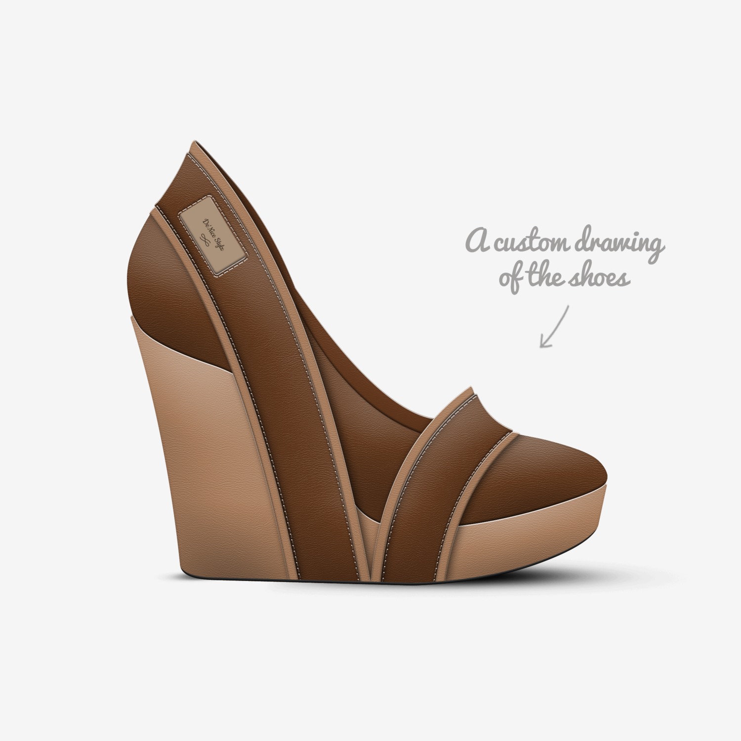 De'Nice Stylz custom made in Italy shoes by Natasha Robinson | Sketch view