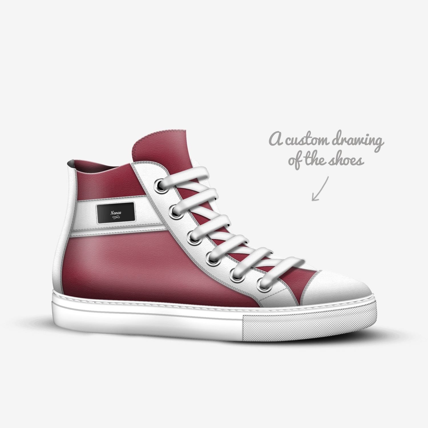 Nanas custom made in Italy shoes by Rydian Collen | Sketch view