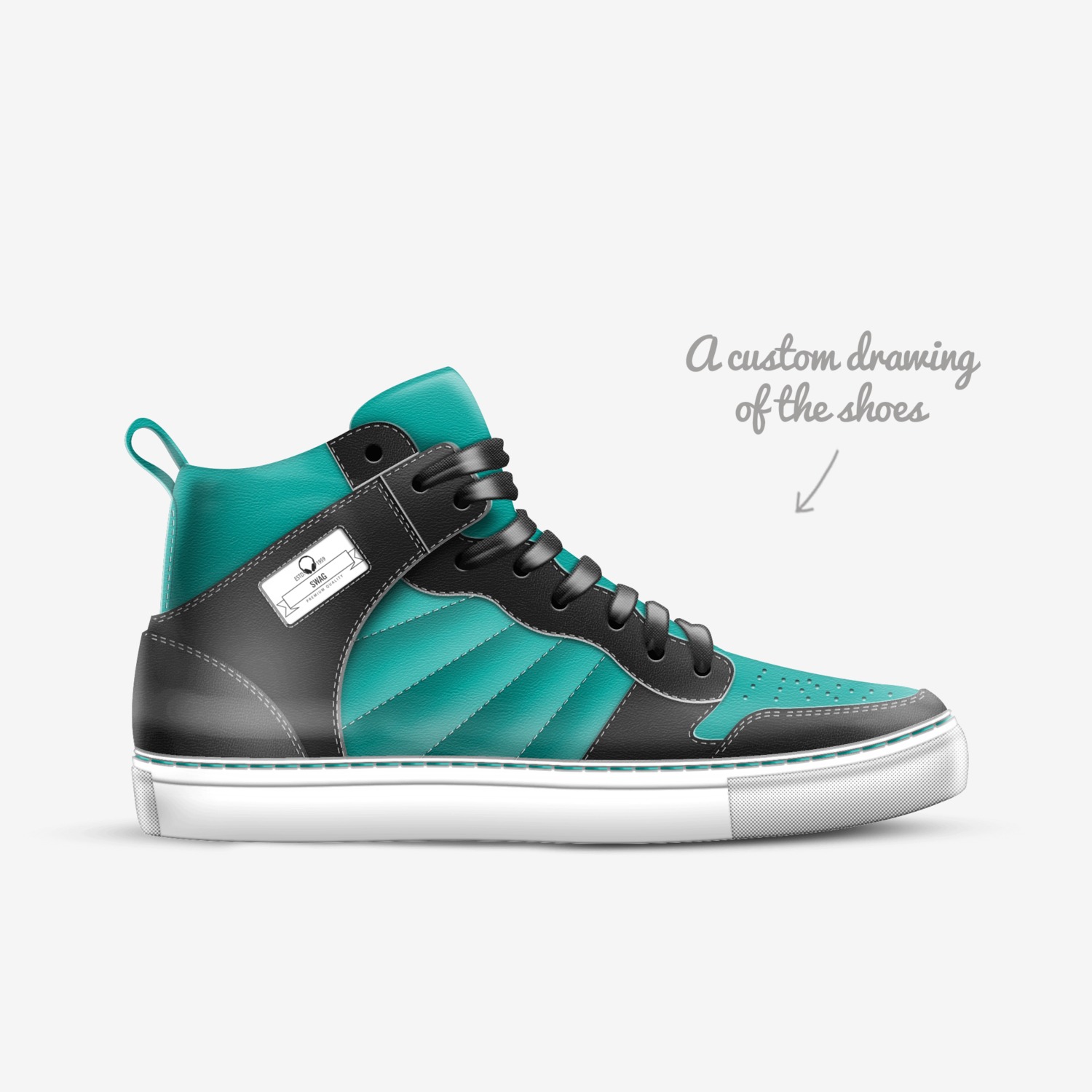 Swag custom made in Italy shoes by Ashagre Fonder | Sketch view
