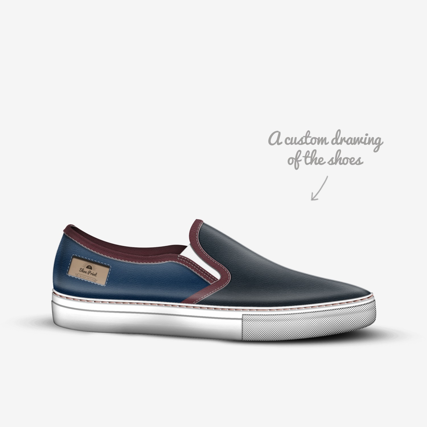 Shoe Print custom made in Italy shoes by Paulina Quevedo | Sketch view