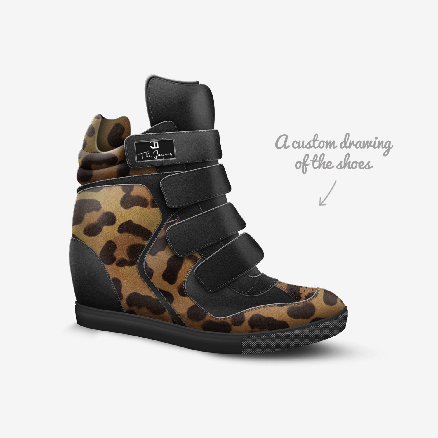 Wedge sneaks custom made in Italy shoes by The Jacques | Sketch view