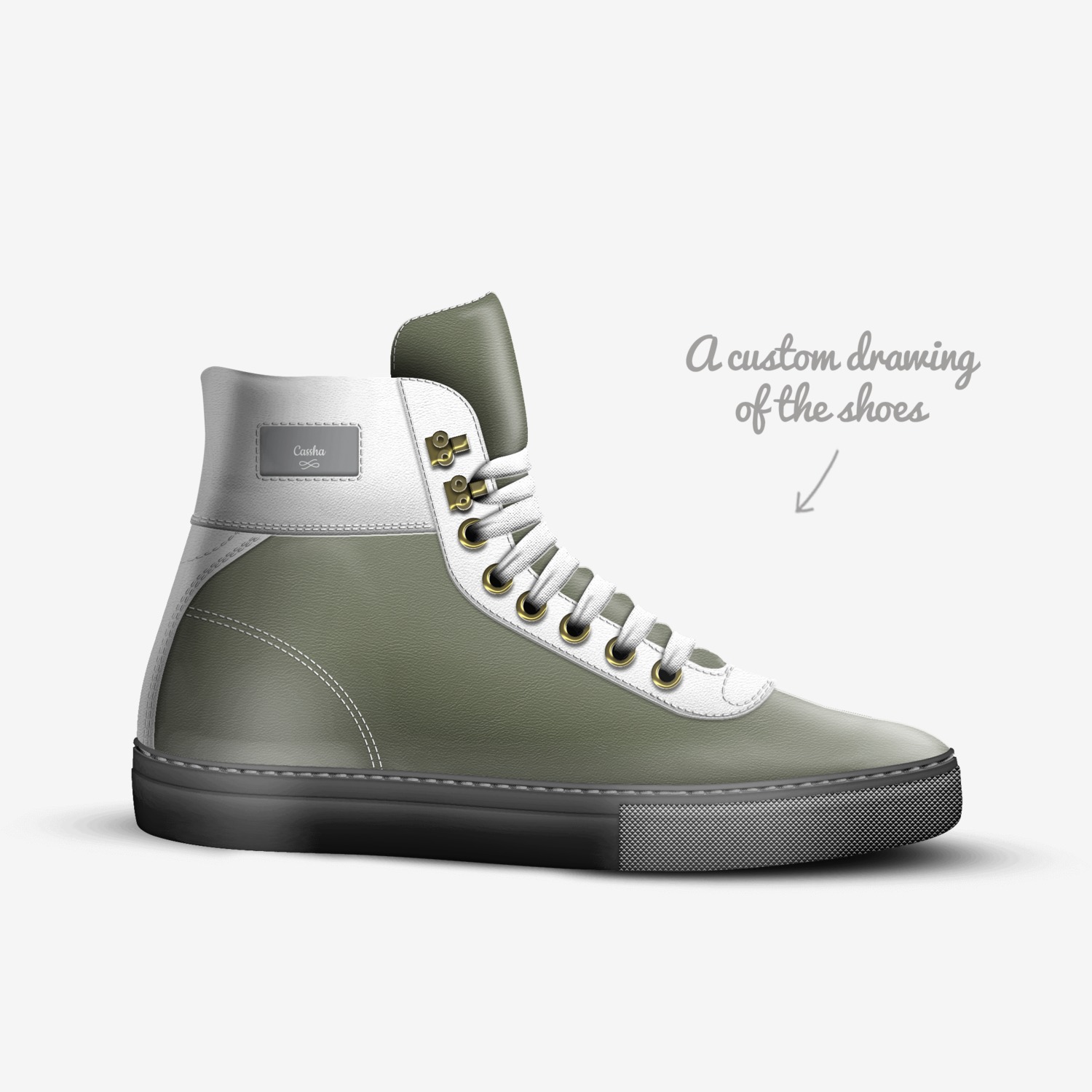 Cassha custom made in Italy shoes by Lafrances O'Neal | Sketch view