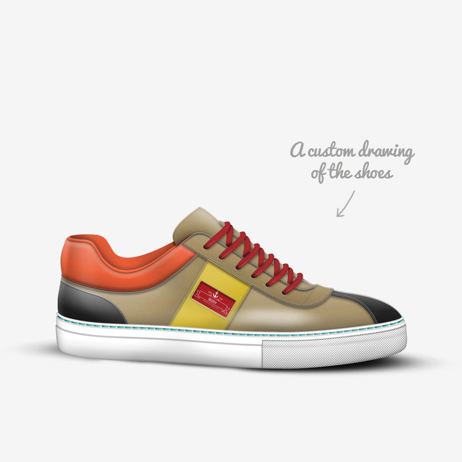 Buzeey custom made in Italy shoes by Bartu Dermenci | Sketch view