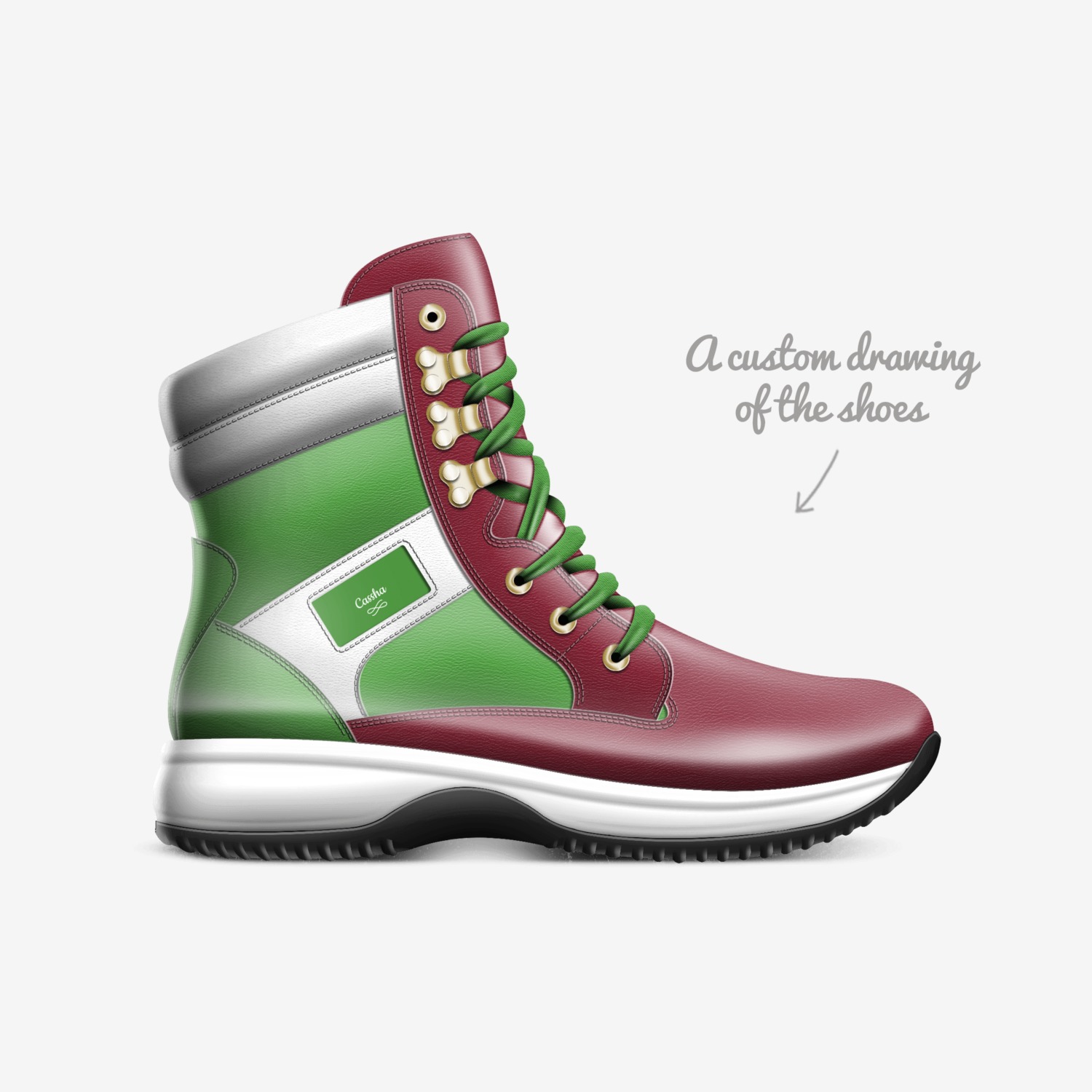 Cassha custom made in Italy shoes by Lafrances O'Neal | Sketch view