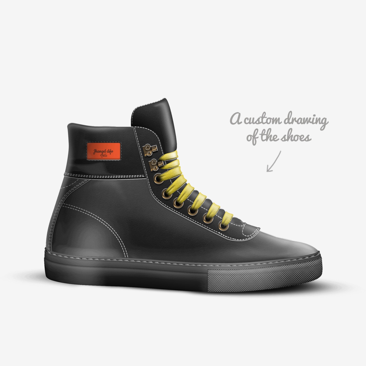 Jhangel difo  custom made in Italy shoes by Jhangel Difo | Sketch view