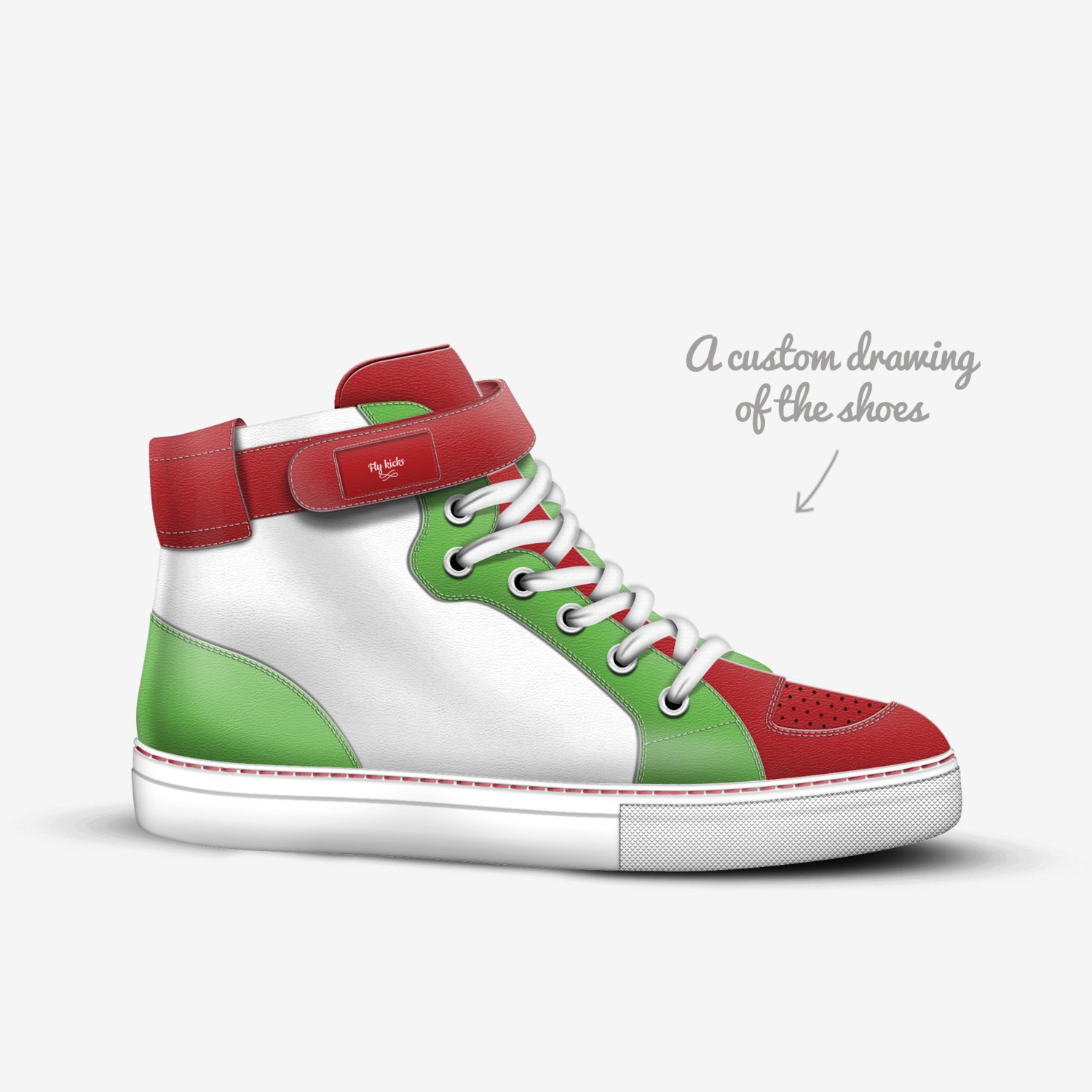 Fly kicks custom made in Italy shoes by David Burcham | Sketch view