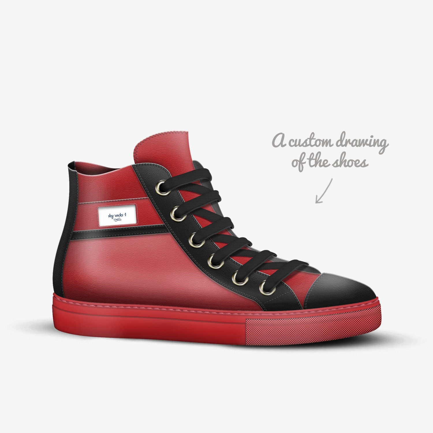 sky rocks 1 custom made in Italy shoes by Amari Jonae Herron | Sketch view