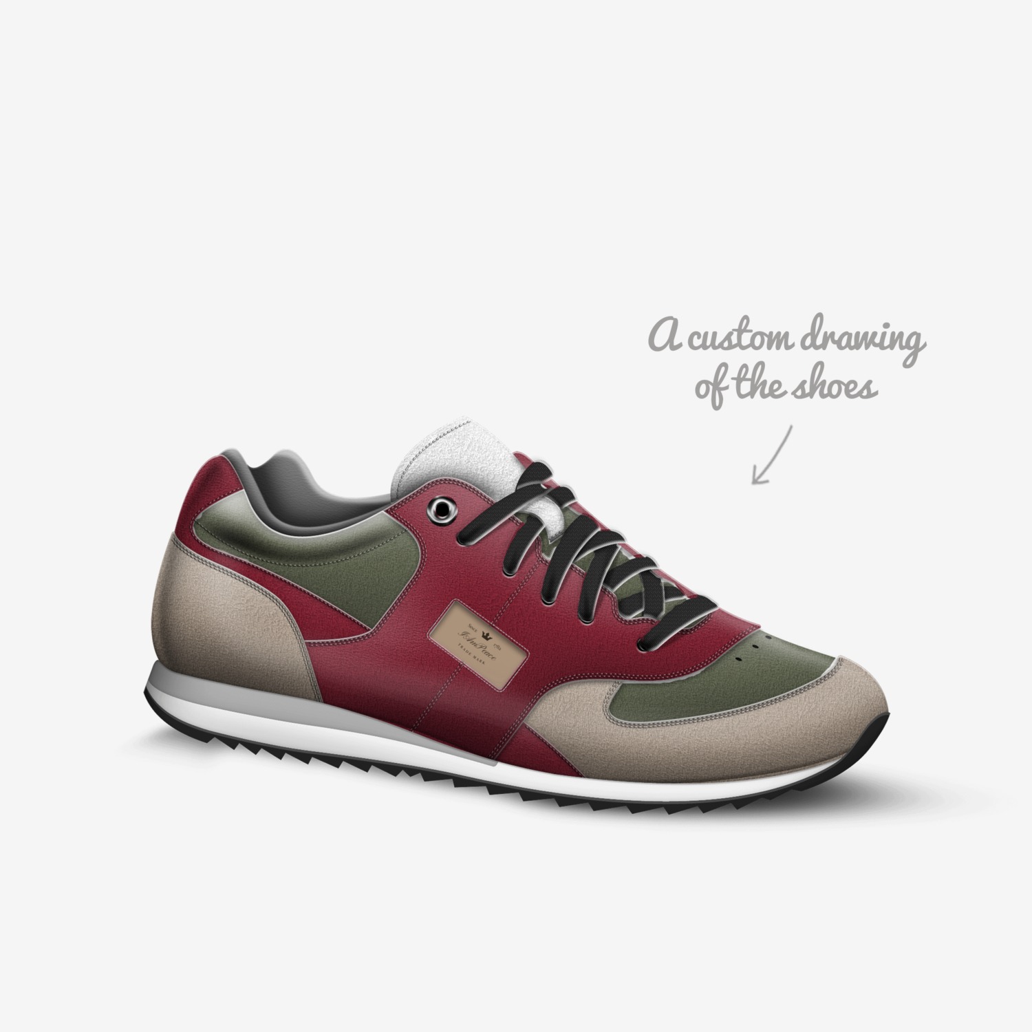 IAmPeace custom made in Italy shoes by Michale Giovanni | Sketch view