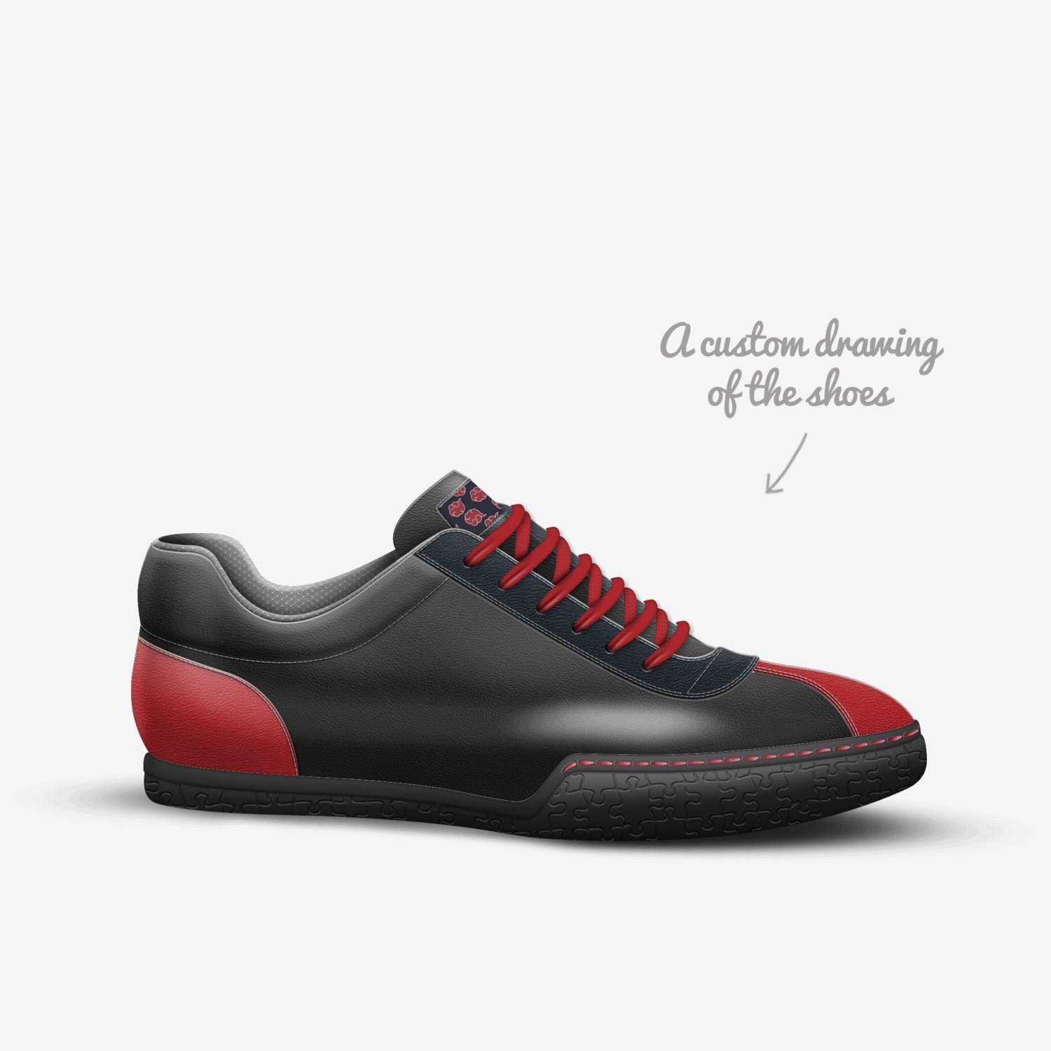 akatsuki custom made in Italy shoes by Mitchell Kattenburg Schuler | Sketch view