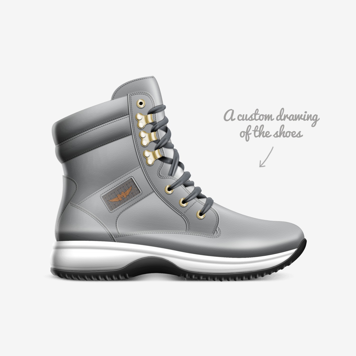 Meechie 98 custom made in Italy shoes by Antonio Carraway | Sketch view