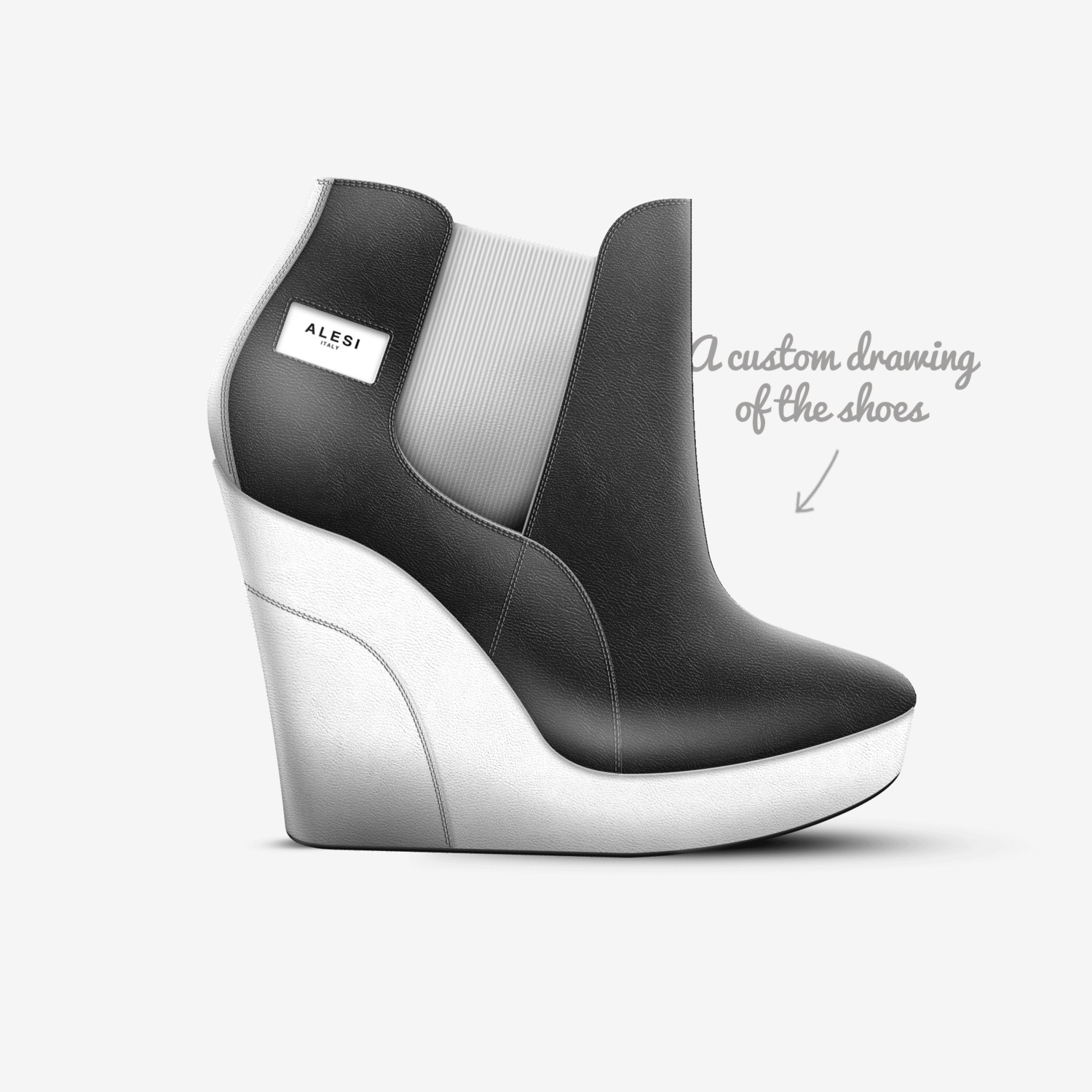 Alesi Wedge custom made in Italy shoes by Lonanthony Parker | Sketch view