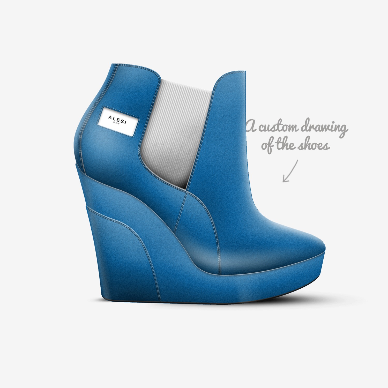 Alesi Wedge custom made in Italy shoes by Lonanthony Parker | Sketch view