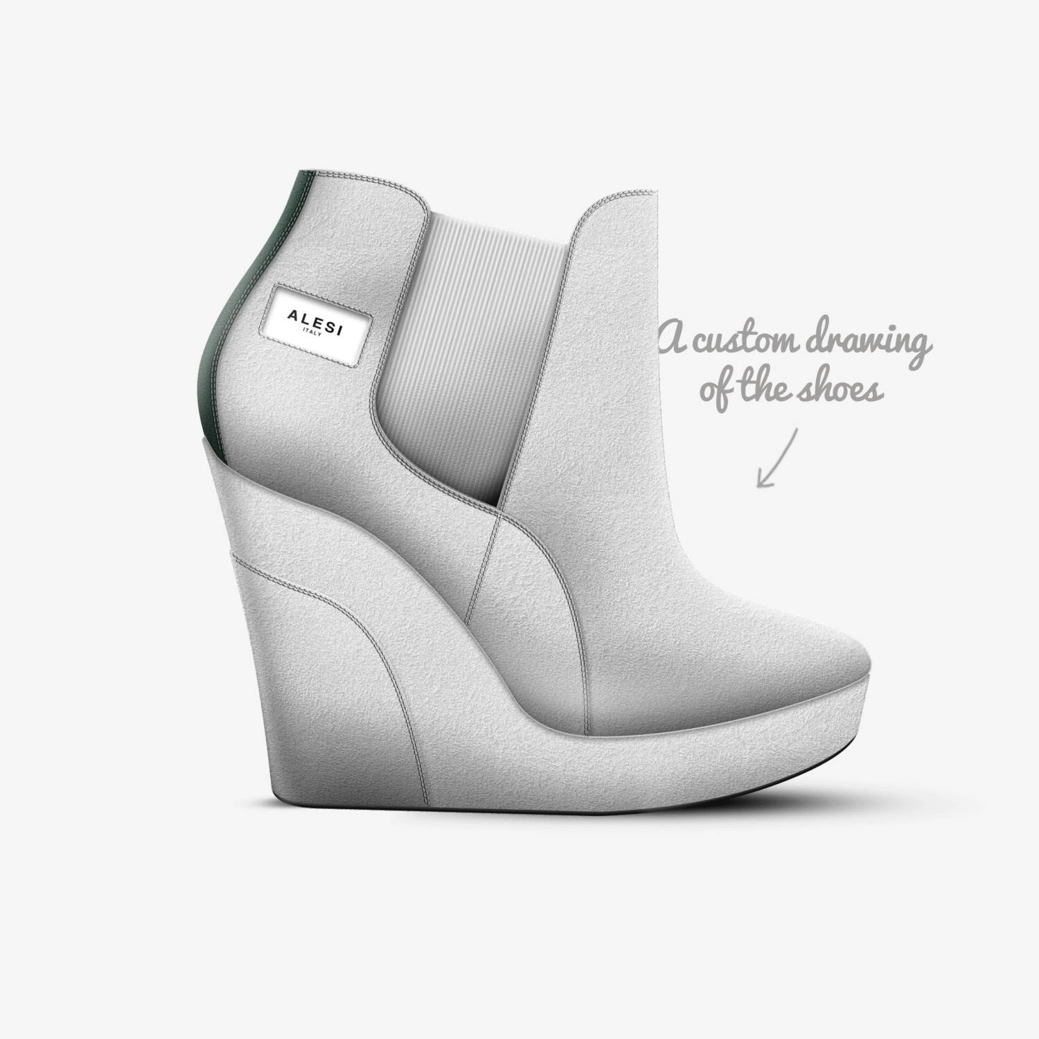 Alesi Wedge custom made in Italy shoes by Lonanthony Parker | Sketch view